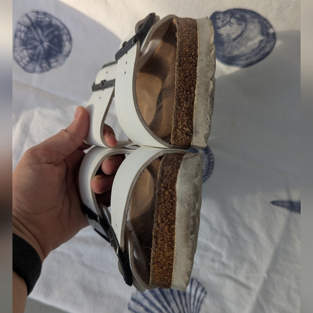 Birkenstock White Arizona Two-Strap Sandals - Picture 4 of 8